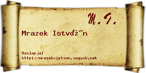 Mrazek István névjegykártya